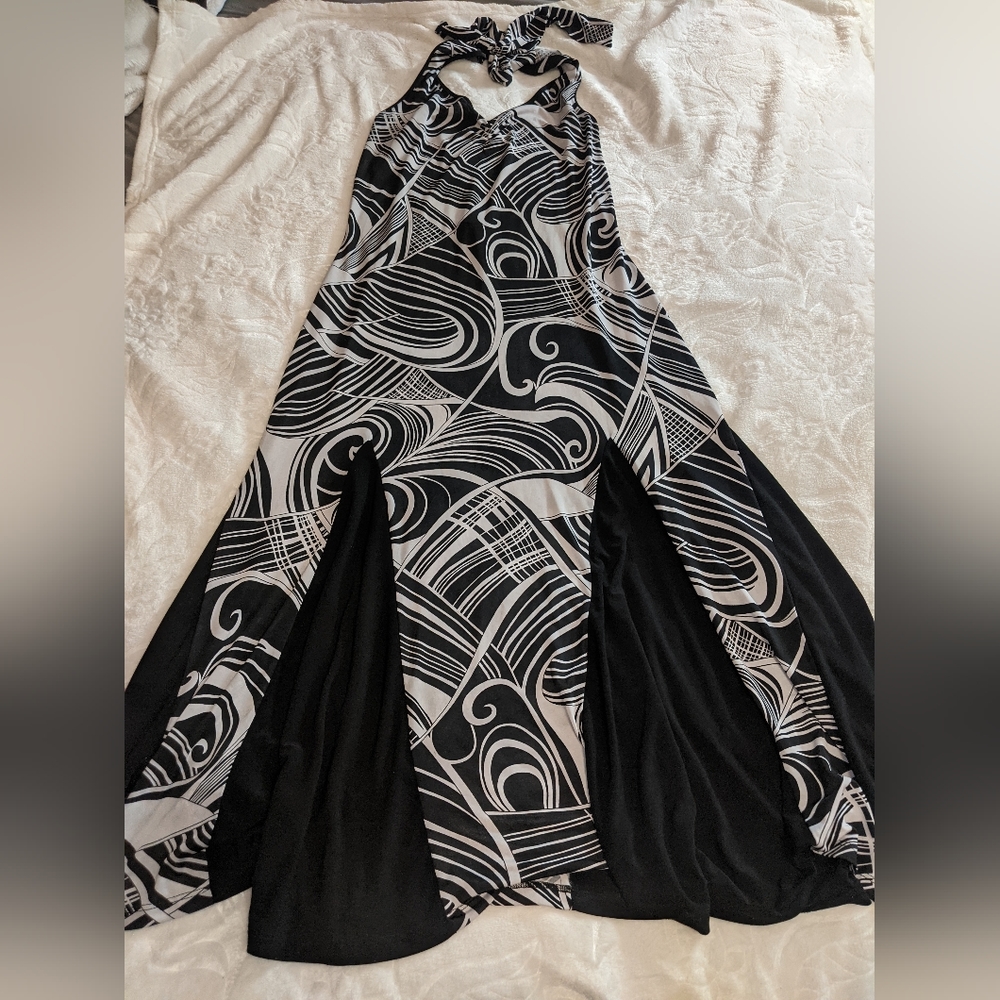 Halter top style dress with open back